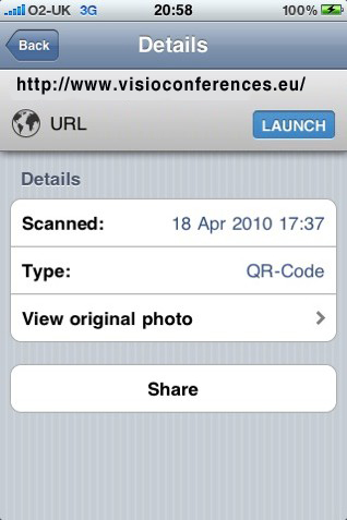 Utilisez votre mobile pour avoir nos coordonnées VISIOCONFERENCE flash code exemple
